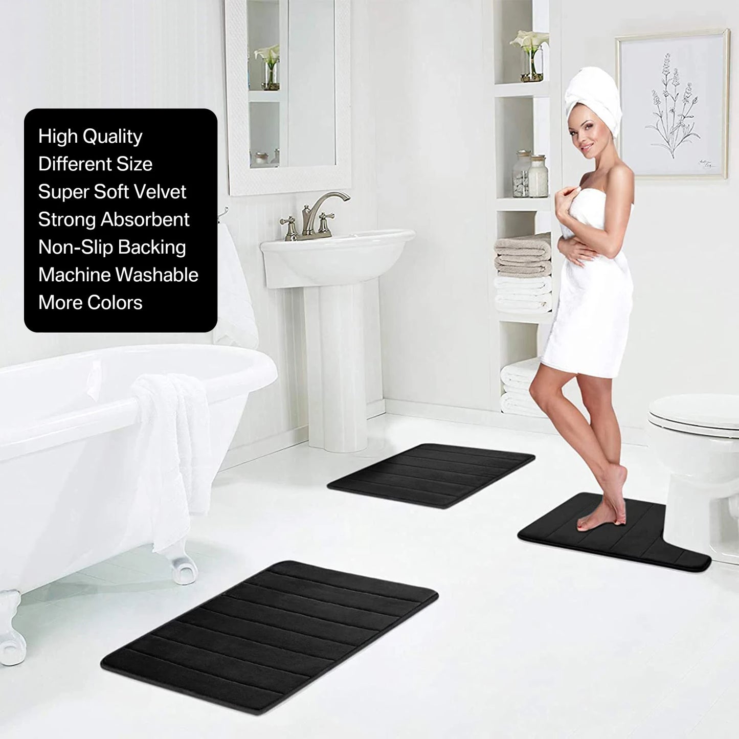 Tapis de Bain en Mousse à Mémoire de Forme – Douceur