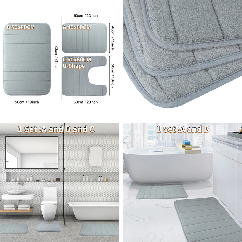 Tapis de Bain en Mousse à Mémoire de Forme – Douceur