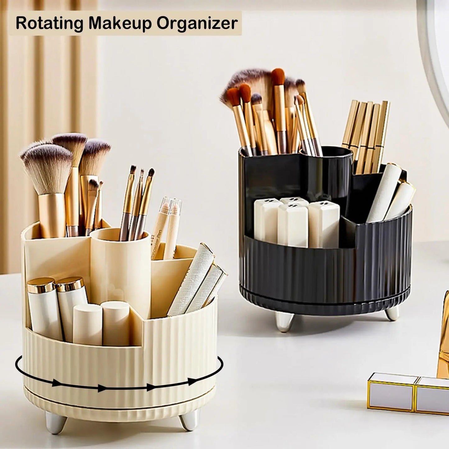Boîte de Rangement Cosmétique - Rotative - Rangement Express Rangement Express 14:193#Brush Holder Black Boîte de Rangement Cosmétique - Rotative
