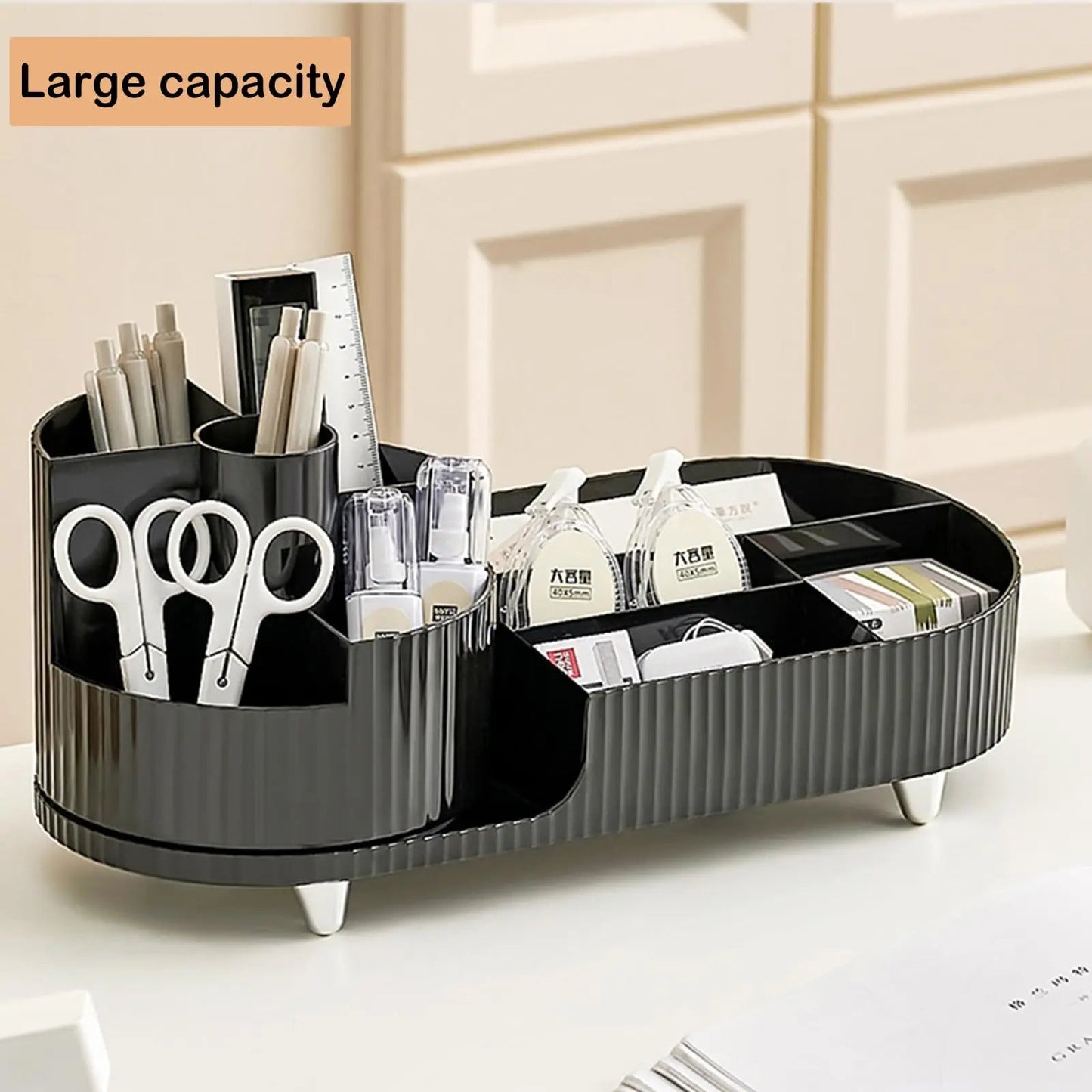 Boîte de Rangement Cosmétique - Rotative - Rangement Express Rangement Express 14:200002130#Large Holder Black Boîte de Rangement Cosmétique - Rotative