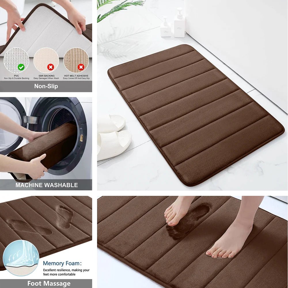 Tapis de Bain en Mousse à Mémoire de Forme – Douceur - Rangement Express Rangement Express 14:10#Navy Blue;183:200007737#C 50x60CM U - Shape Tapis de Bain en Mousse à Mémoire de Forme – Douceur