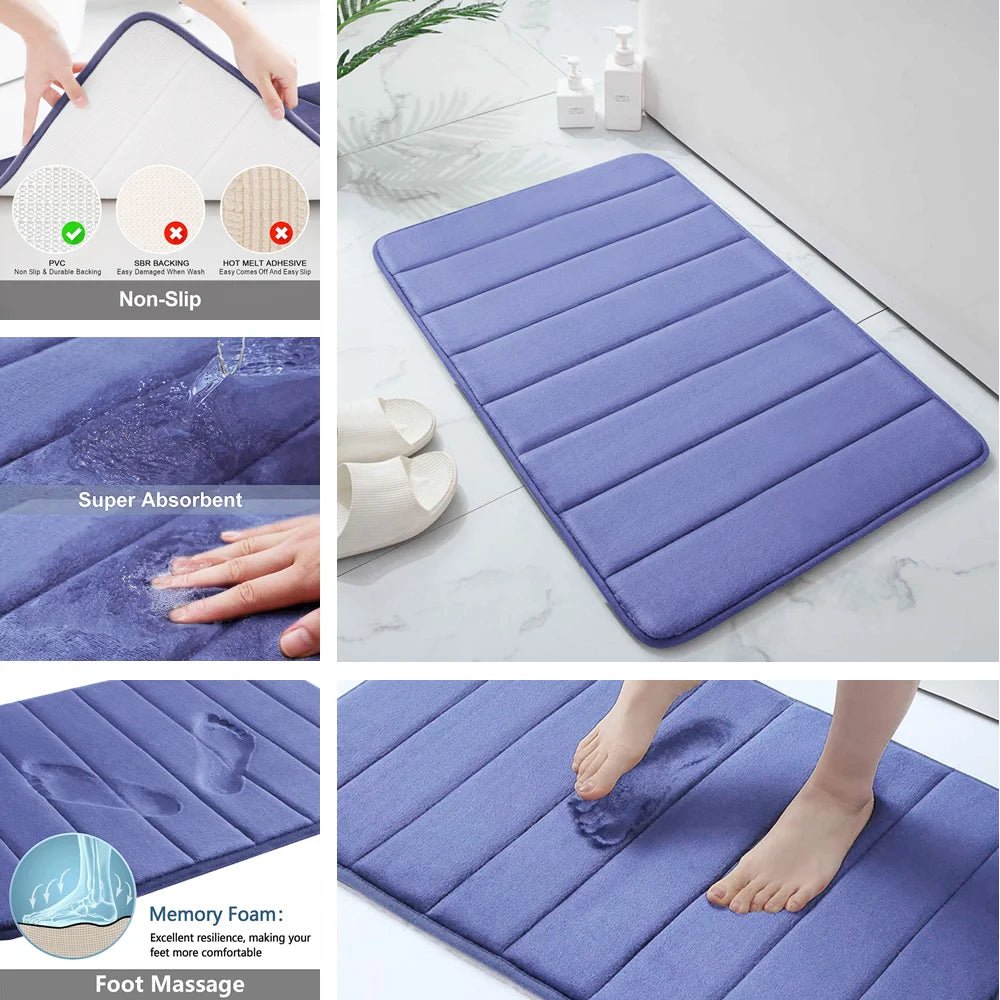 Tapis de Bain en Mousse à Mémoire de Forme – Douceur - Rangement Express Rangement Express 14:10#Navy Blue;183:200007737#C 50x60CM U - Shape Tapis de Bain en Mousse à Mémoire de Forme – Douceur