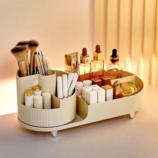 Boîte de Rangement Cosmétique - Rotative - Rangement Express Rangement Express 14:200006151#Large Holder Beige Boîte de Rangement Cosmétique - Rotative