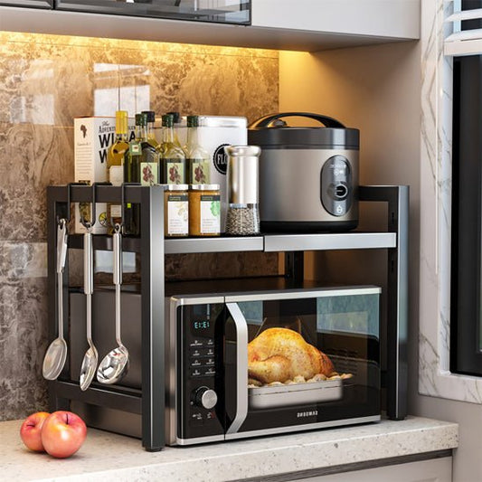Étagère de Rangement Cuisine - Extensible et Robuste - Rangement Express Rangement Express 14:691#2 Layer - Black Étagère de Rangement Cuisine - Extensible et Robuste