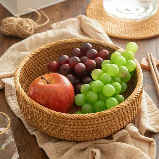 Panier de Rangement en Rotin - Design Naturel et Multifonction rond - Rangement Express Rangement Express 14:366#20x14x7cm Panier de Rangement en Rotin - Design Naturel et Multifonction rond