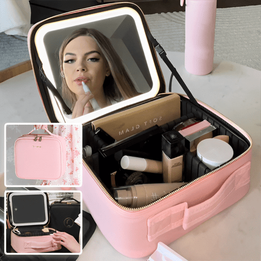 Trousse de Maquillage avec Miroir LED - Rangement Express Rangement Express 14:193 Trousse de Maquillage avec Miroir LED